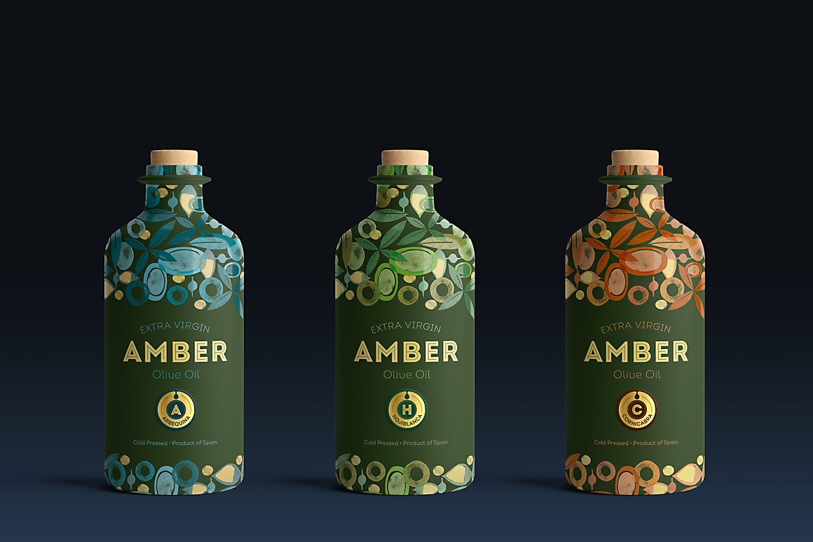 橄欖油品牌設(shè)計的新包裝傳達(dá)了橄欖品種的差異(圖1)