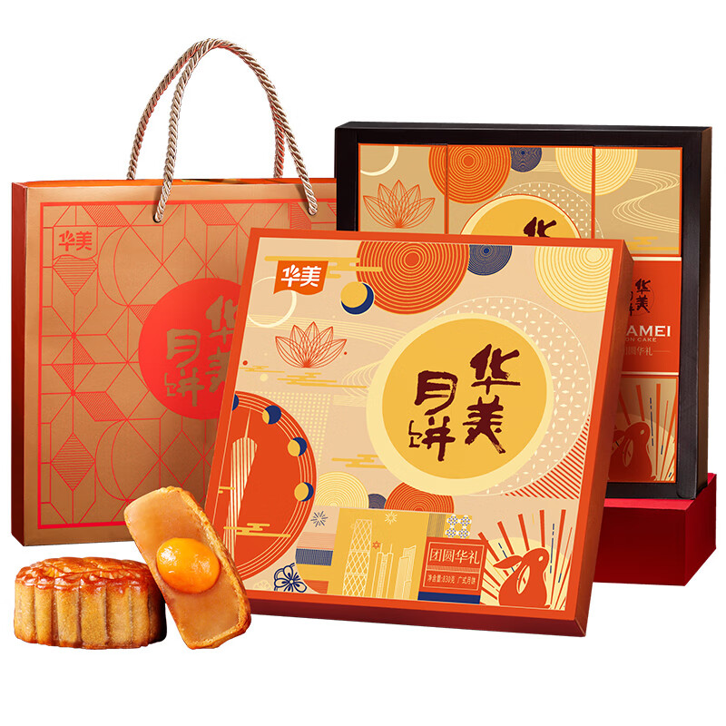 Huamei 華美 團(tuán)圓華禮中秋月餅禮盒 830g包裝禮盒產(chǎn)品包裝創(chuàng)意設(shè)計(jì)欣賞(圖3)