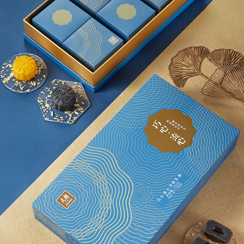 EULONG 元朗 巧心流心廣式月餅禮盒 6餅2味 360g包裝禮盒產(chǎn)品包裝創(chuàng)意設(shè)計(jì)欣賞(圖3)