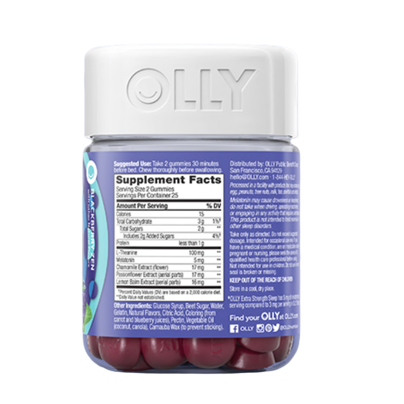 OLLY 好睡糖加強(qiáng)版 黑莓薄荷味 50粒保健產(chǎn)品包裝創(chuàng)意設(shè)計(jì)欣賞(圖3)