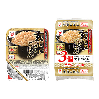 包裝設計公司推薦新潟縣產越光糙米糙米飯火炬食品包裝設計欣賞(圖1)