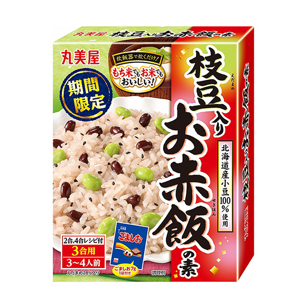 食品包裝設(shè)計(jì)欣賞限時加入毛豆的紅豆飯之素丸美屋食品工業(yè)包裝設(shè)計(jì)欣賞(圖1)