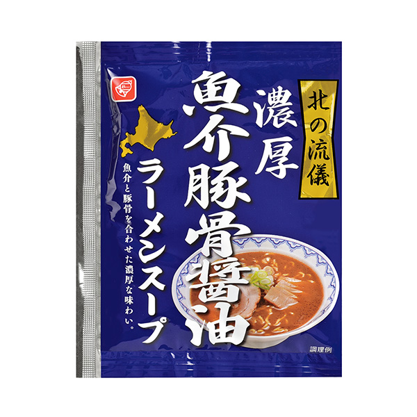 北方之流濃厚魚介豬骨醬油拉面湯貝爾食品包裝設(shè)計(圖1)
