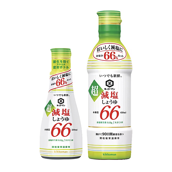 包裝設(shè)計欣賞基考曼隨時新鮮＜超減鹽醬油食鹽鹽分66%削減＞ (基考曼食品) 2024年6月中旬發(fā)售(圖1)