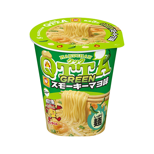 包裝設(shè)計欣賞MARUCHAN QTTA＜GREEN煙熏蛋醬味＞ (東洋水產(chǎn)) (圖1)
