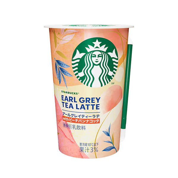 包裝設(shè)計欣賞星巴克＜厄爾格雷蒂拿鐵with蜜桃潘納科塔＞ (三得利食品國際) (圖1)
