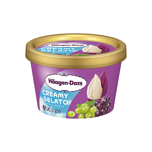 包裝設計欣賞哈根達斯迷你杯CREAMY GELATO ＜奢侈葡萄＞ (限時) (哈根達斯日本) (圖1)